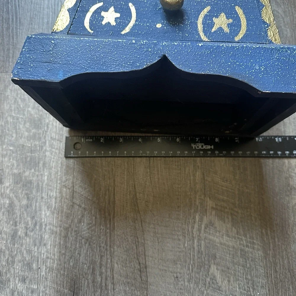 VTG Folk Art Wood Pyramid Drawers Hand Painted? Celestial Sun Moon Vintage Chest